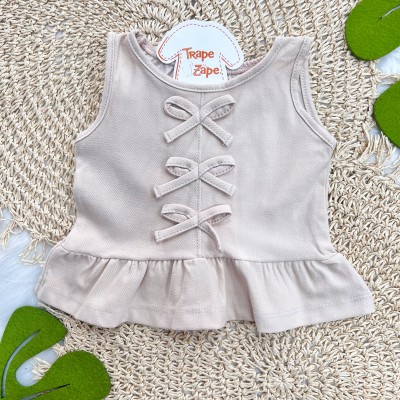  Conj Bata Laçinhos e short Areia 